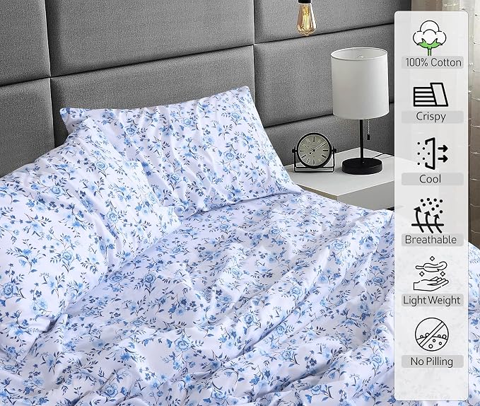 RUVANTI 100% Cotton Sheets – Full Size Percale Bedding, Cooling & Breathable - Image 3