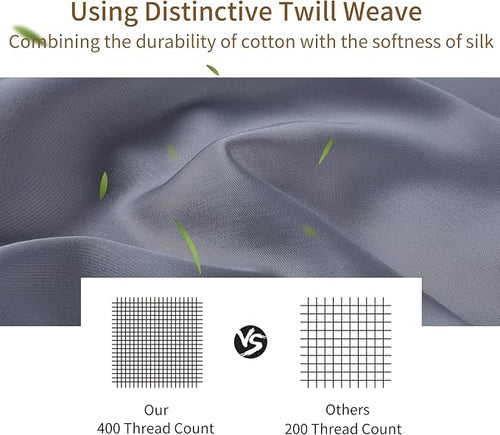 4-Pack Bamboo Viscose Zippered Pillow Cases King Size, 400 Thread Count Cooling - Image 2