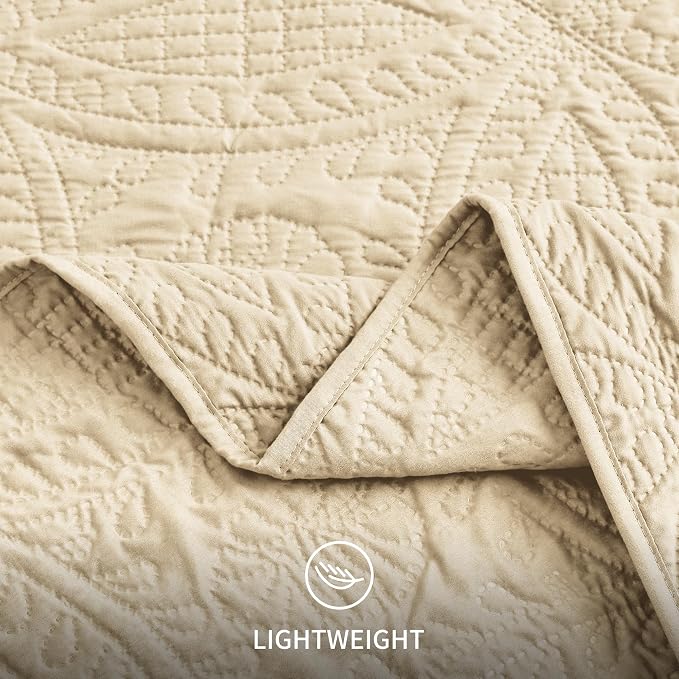Love's cabin King Size Quilt Set Camel Bedspreads - Image 6