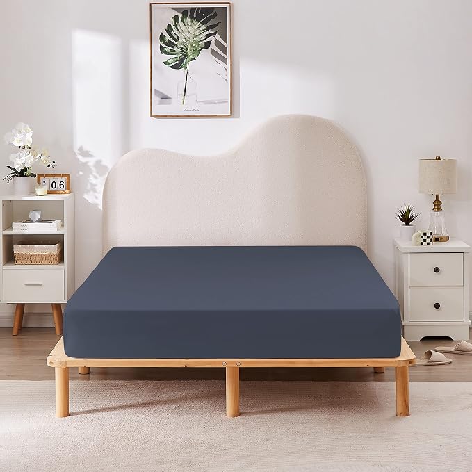 HBHLFZ Full Fitted Sheet Only, Soft Breathable Bottom Sheet - Image 6