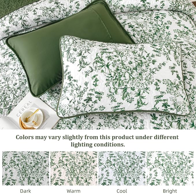 WONGS BEDDING Quilt King Size, Botanical Quilt - Image 5