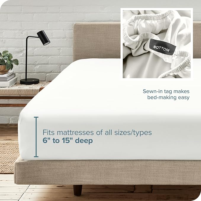 Bare Home Fitted Bottom Sheet Full XL Size - Image 6