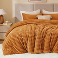 BEDELITE Fleece Queen Comforter Set -Super Soft & Warm Fluffy Rust Orange by BEDELITE