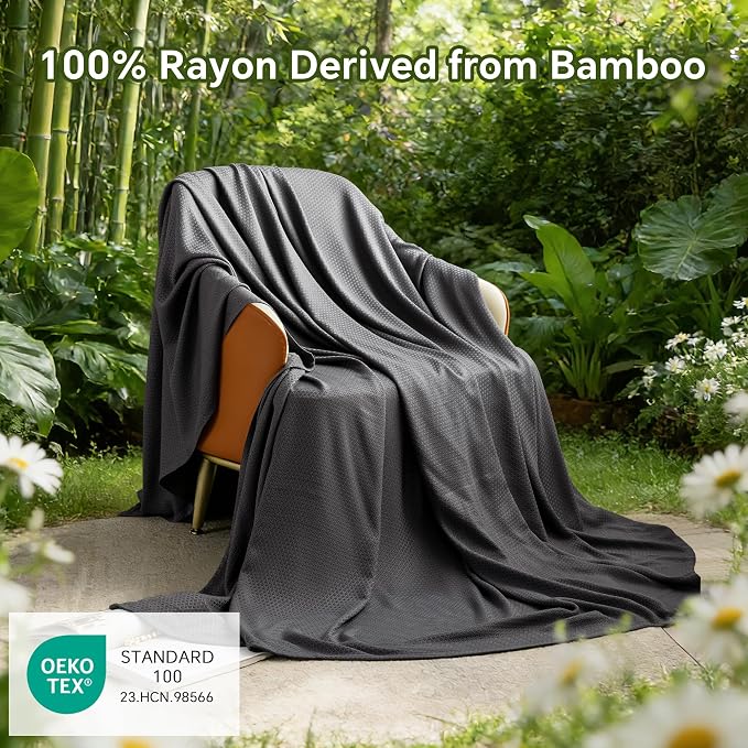 AmyHomie Cooling Blanket Queen Size, 100% Rayon Derived from Bamboo, Cool - Image 2