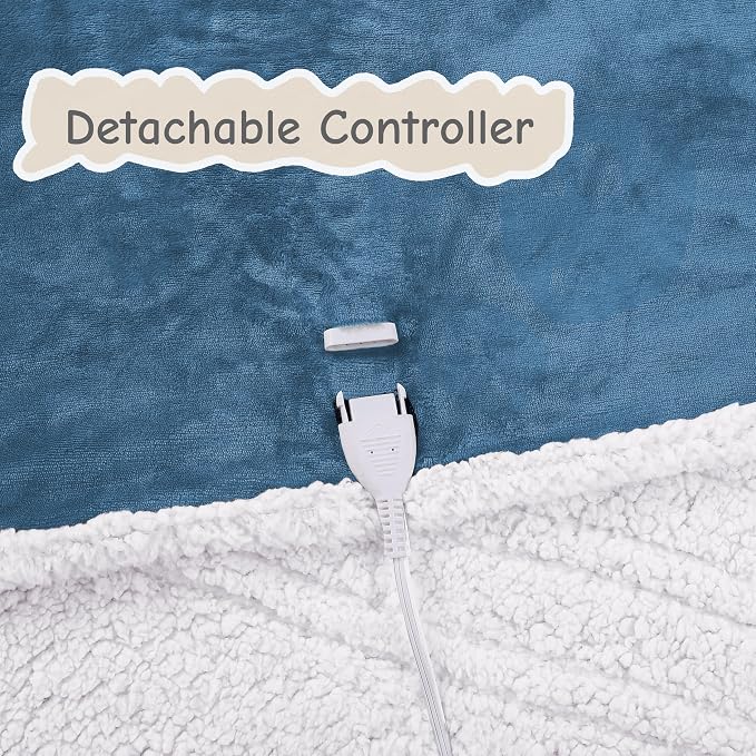 Electric Heated Blanket Throw Size 50"x60", Soft Flannel - Image 6