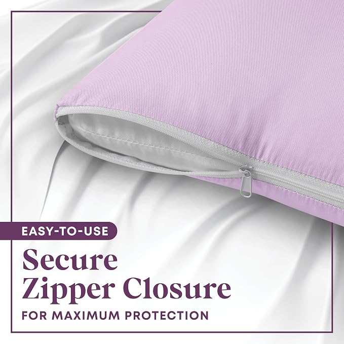 CirclesHome Pillow Protectors 4 Pack Standard Zippered - Image 3