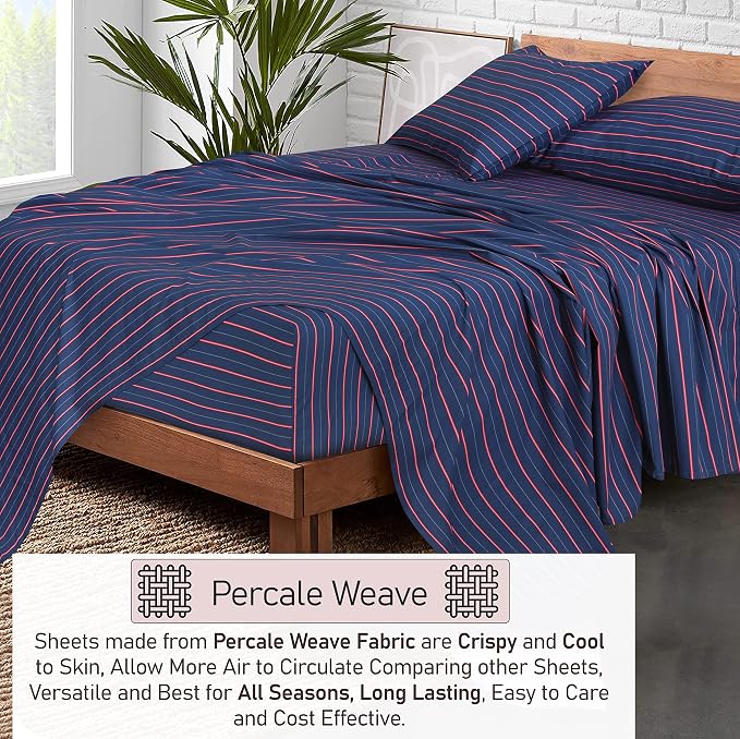 RUVANTI 100% Cotton Sheets – California King Percale Bedding, Cooling & - Image 3