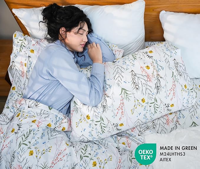 RUVANTI 100% Cotton Sheets – Full Size Percale Bedding, Cooling & Breathable - Image 5