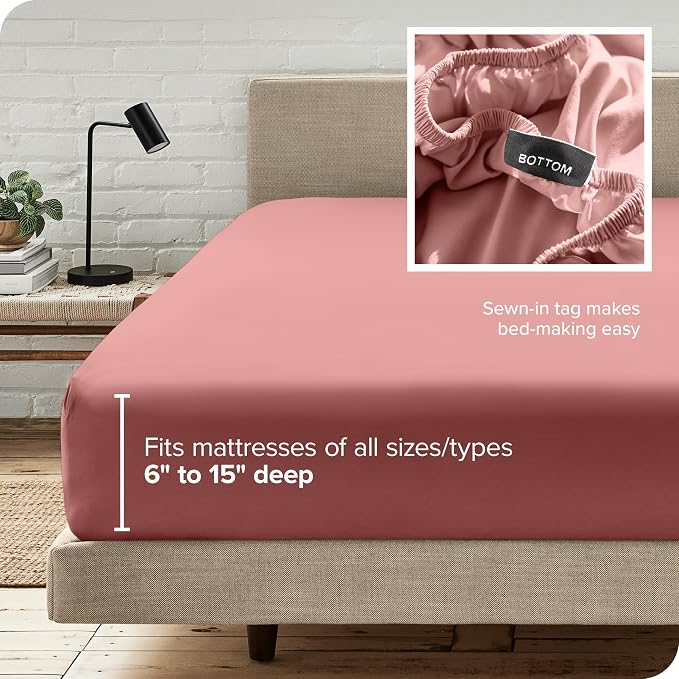 Bare Home Fitted Bottom Sheet Full Size - Image 6