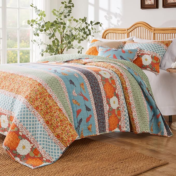 Greenland Home Carlie Modern Floral Reversible Quilt Set, 2-Piece Twin - Image 5