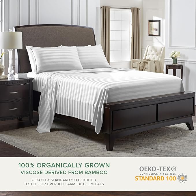 Pure Bamboo King Sheets, Genuine 100% Organic Viscose Derived from Bamboo Bed - Image 2