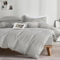 JELLYMONI 100% Natural Cotton 3pcs Striped Duvet Cover Sets by JELLYMONI
