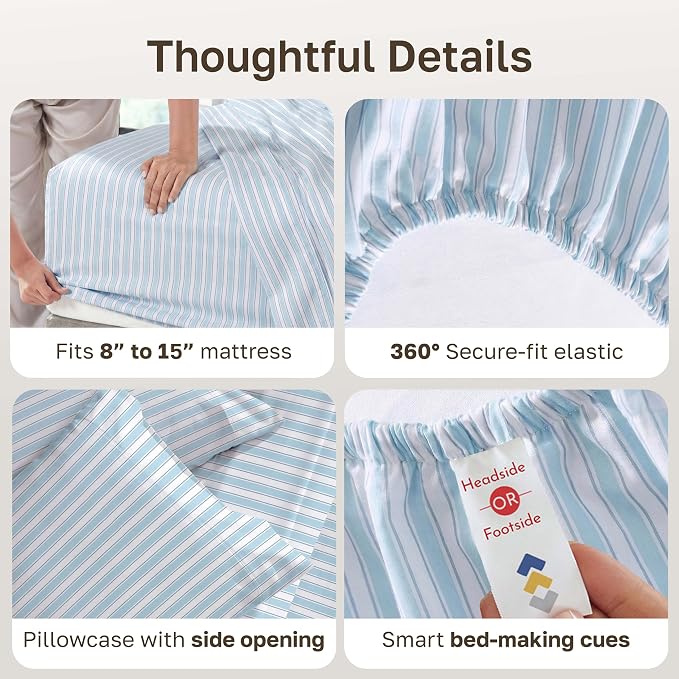 California Design Den Soft 100% Cotton Sheets Twin Size Set, 400 Thread Count - Image 5