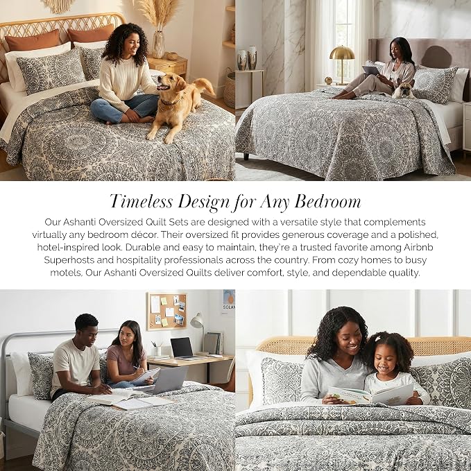 Southshore Fine Living, Inc. Ashanti Collection Oversized Quilt Queen Bedding - Image 6