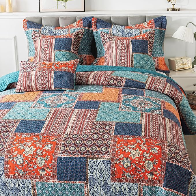 BEDIFANY Cotton Queen Size Quilt Sets, Soft Lightweight Bedspread Queen Size - Image 2