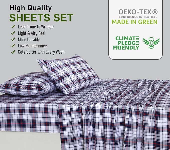 RUVANTI 100% Cotton Sheets – Full Size Percale Bedding, Cooling & Breathable - Image 7
