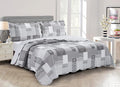 Brilliant Sunshine Grey Heart Love, Floral and Lace Patchwork, 3-Piece Quilt Set by BrilliantSunshine