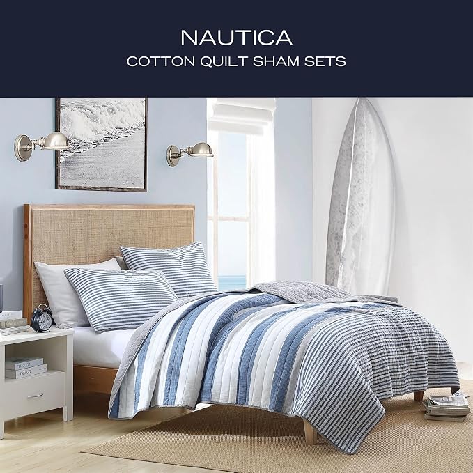 Nautica - Twin Quilt Set, Reversible Cotton Bedding - Image 8