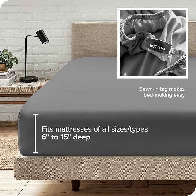 Bare Home Fitted Bottom Sheet King Size - Image 6