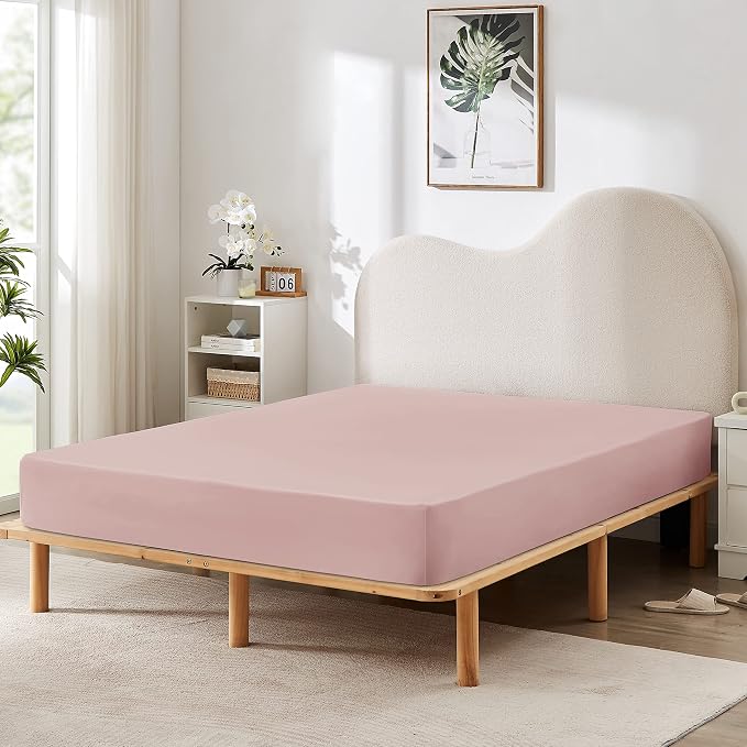 HBHLFZ King Fitted Sheet Only 2 Pack, Soft Breathable Bottom Sheet - Image 6