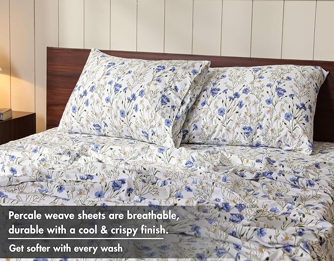 RUVANTI 100% Cotton Sheets – Twin XL Size Percale Bedding, Cooling & Breathable - Image 4