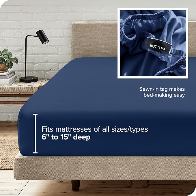 Bare Home Fitted Bottom Sheet Short Queen Size - Image 6