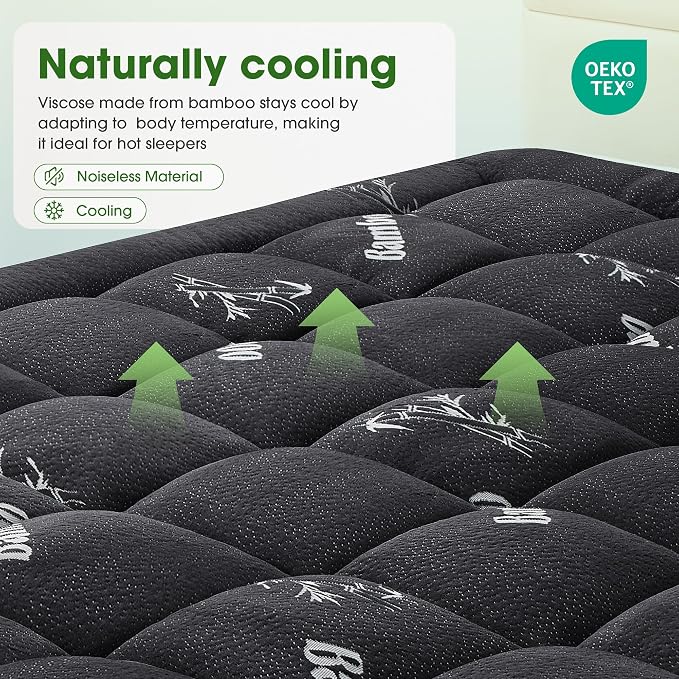 Mattress Pad Queen Size, Cooling Pillow Top Mattress Topper, Ultra Soft Viscose - Image 8