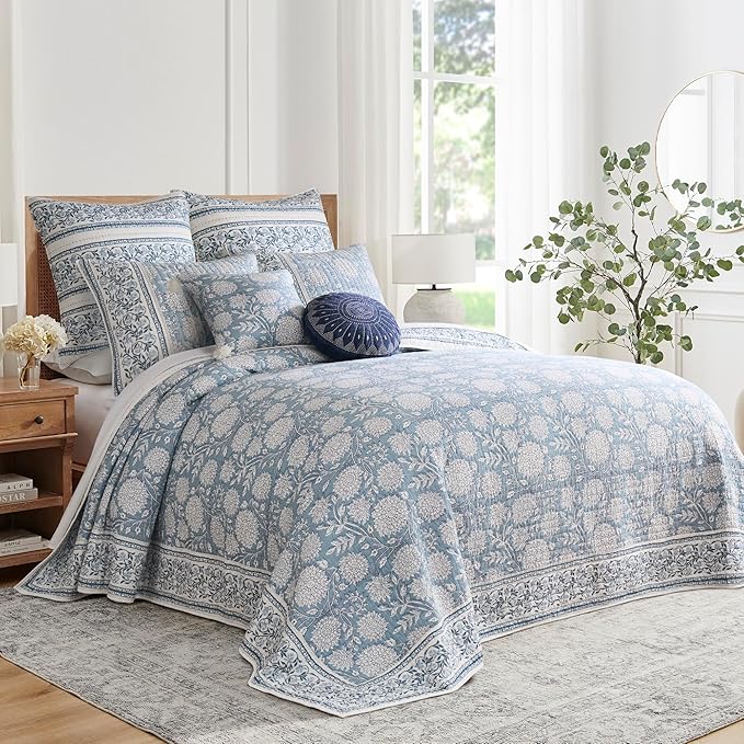 Levtex Home – Adare Blue Bedspread Set – Full Bedspread and 2 Standard Shams – by LevtexHome