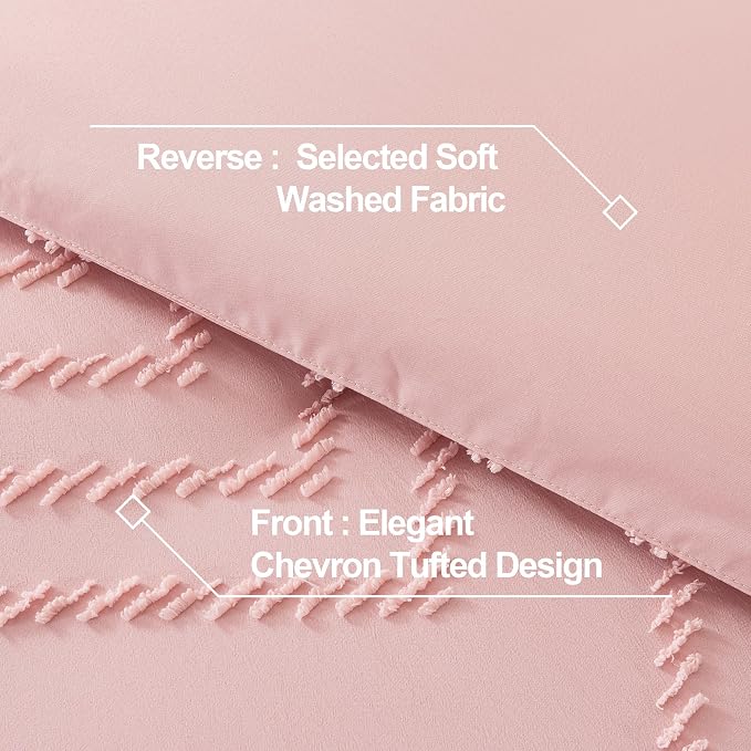 Andency Pink Comforter Set King, Boho Cute Girls Women Soft Fluffy Warm - Image 5