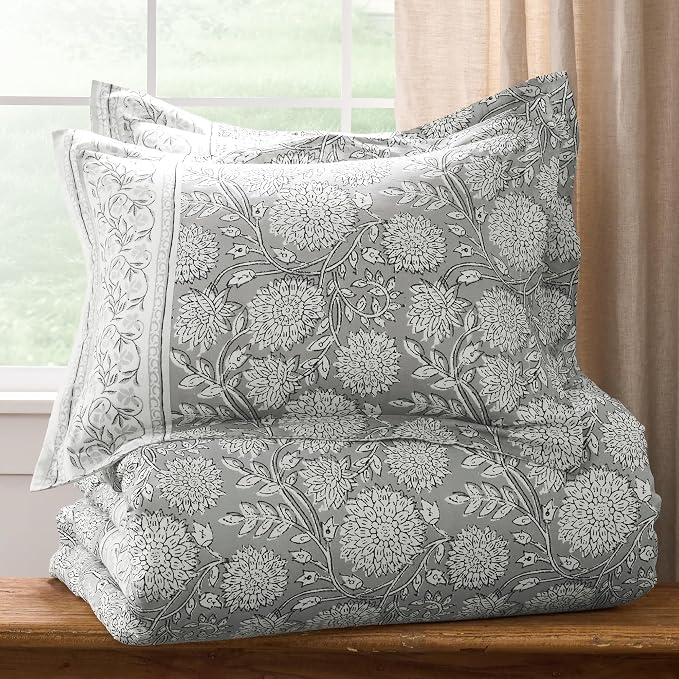 Levtex Home Adare Grey Reversible Twin Duvet Cover Set - Image 4