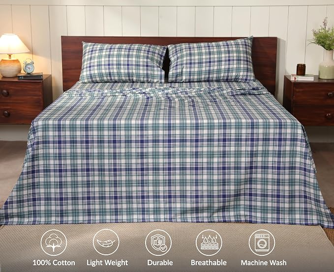 RUVANTI 100% Cotton Sheets – King Size Percale Bedding, Cooling & Breathable - Image 3