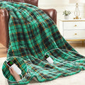 Green Heated Blanket Electric Twin Size 62X84, Christmas Heating Blanket by OCTROT