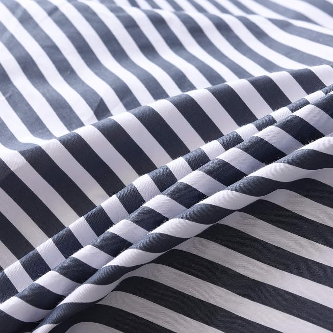 JELLYMONI 100% Natural Cotton 3pcs Striped Duvet Cover Sets, - Image 5