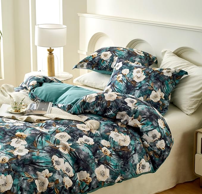 Cupocupa Duvet Cover Full Size Set Boho Floral Pattern Full Duvet Cover Set - Image 4