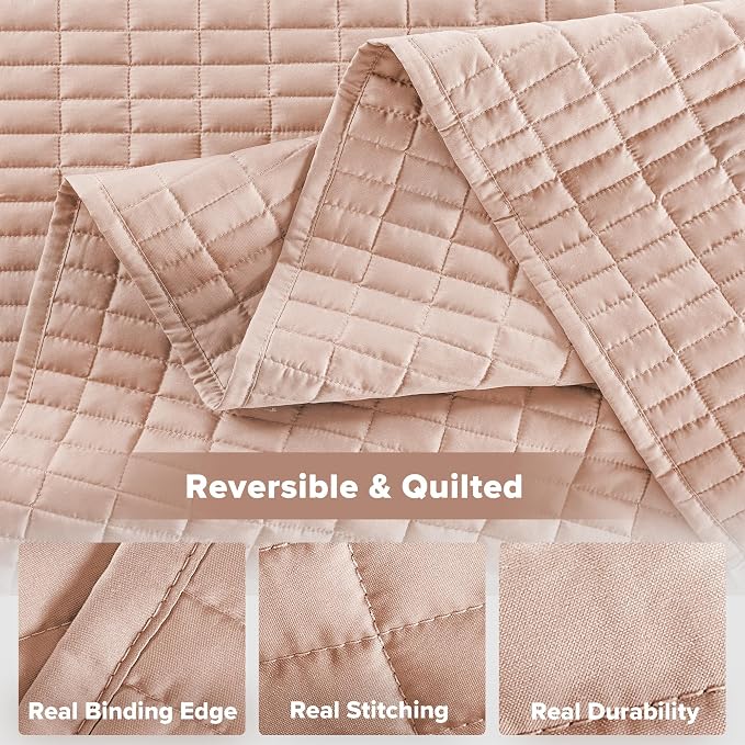 Comfort Spaces Kienna Quilt Set- Double Sided Stitching Design Summer Blanket - Image 6