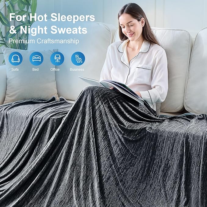 KMUSET Cooling Blanket Throw, Double Sided Summer Cooling Blankets - Image 8
