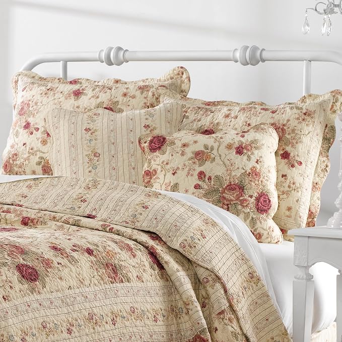 Greenland Home Antique Rose 100% Cotton Heirloom-Quality Quilt Set, 5-Piece - Image 5