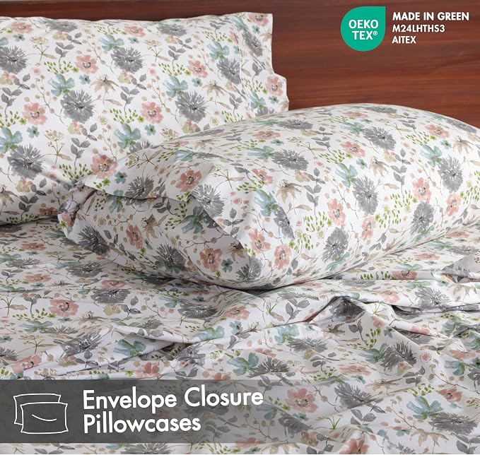 RUVANTI 100% Cotton Sheets – California King Percale Bedding, Cooling & - Image 5