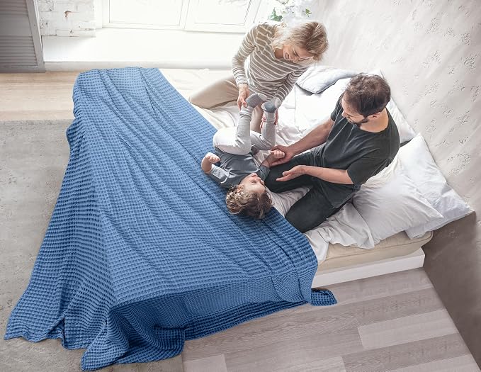 Utopia Bedding 100% Cotton Waffle Weave Blanket Queen Size - Image 7