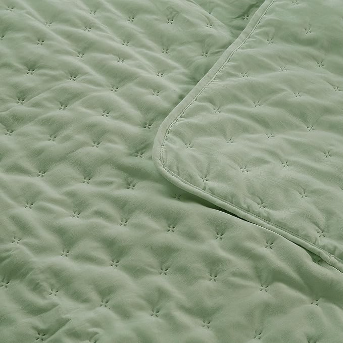 ROARINGWILD Sage Green Oversized King Size Quilt Bedding Set, California Cal - Image 6