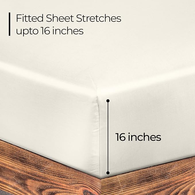 ROYALE LINENS 300 Thread Count 100% Long Staple Combed Cotton Fitted Sheet King - Image 2
