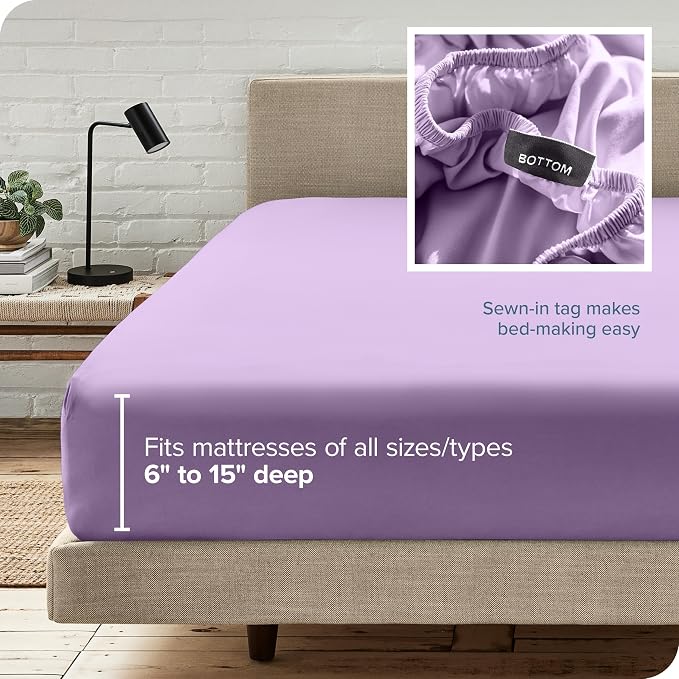 Bare Home Fitted Bottom Sheet Full Size - Image 6