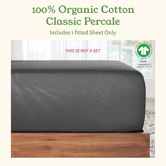 California Design Den 100% Organic Cotton Fitted Sheet Queen Size Only - Image 4