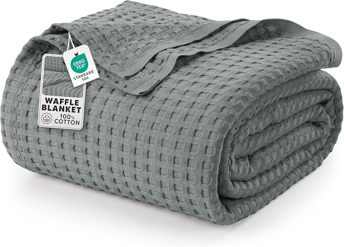 Utopia Bedding 100% Cotton Waffle Weave Blanket Twin Size by UTOPIABEDDING