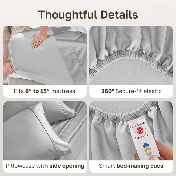 California Design Den Soft 100% Cotton Sheets Twin XL Size Set, 400 Thread - Image 6