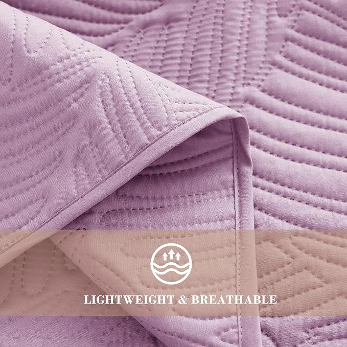 Exclusivo Mezcla King Size Quilt Bedding Set, Lightweight Lilac Quilts King Size - Image 5