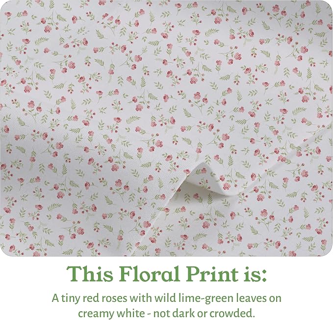 California Design Den Queen Sheet Set Floral, 100% Organic Cotton Percale Sheets - Image 4