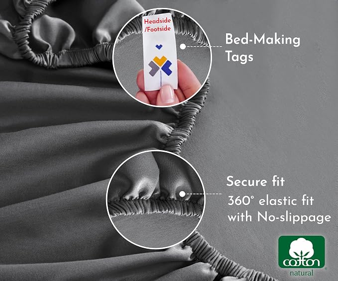California Design Den Soft 100% Cotton Fitted Sheet Full Size, Deep Pocket - Image 5
