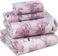 Ruvanti 100% Cotton Bed Sheets, Lilac Floral Print Full Size Sheets Set by Ruvanti