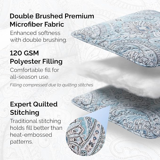 Southshore Fine Living, Inc. Full/Queen Quilt Bedding Set, Paisley Full Size - Image 4